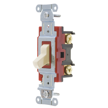 HUBBELL WIRING DEVICE-KELLEMS Switches and Lighting Controls, Hubbell- PRO Series, Toggle Switches, General Purpose AC, Single Pole, 20A 120/277V AC, Back and Side Wired 1221LA